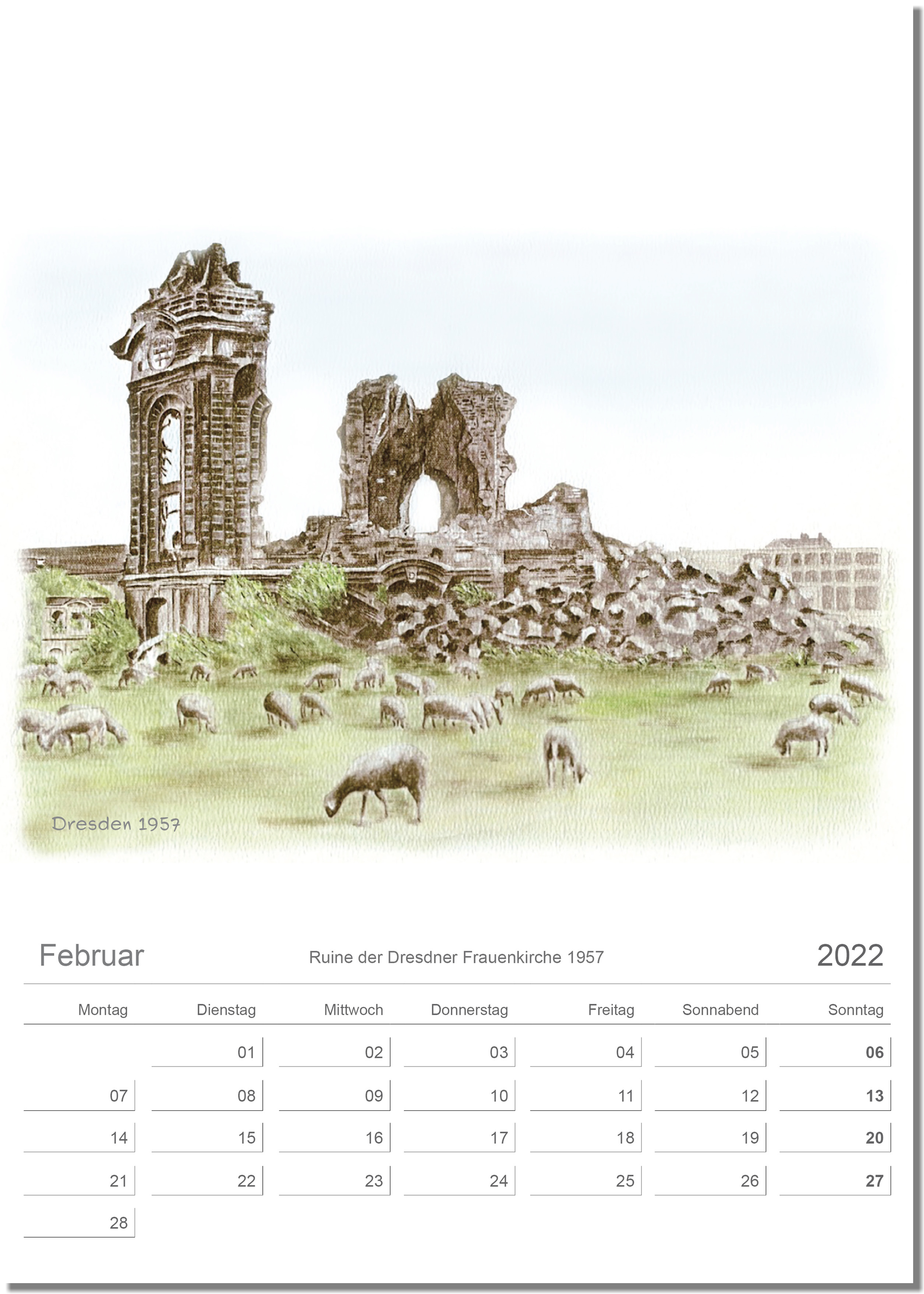 Kalender Dresden Februar 2022